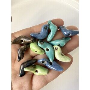 Vintage Handmade Fetish Ceramic Bird Beads Lot